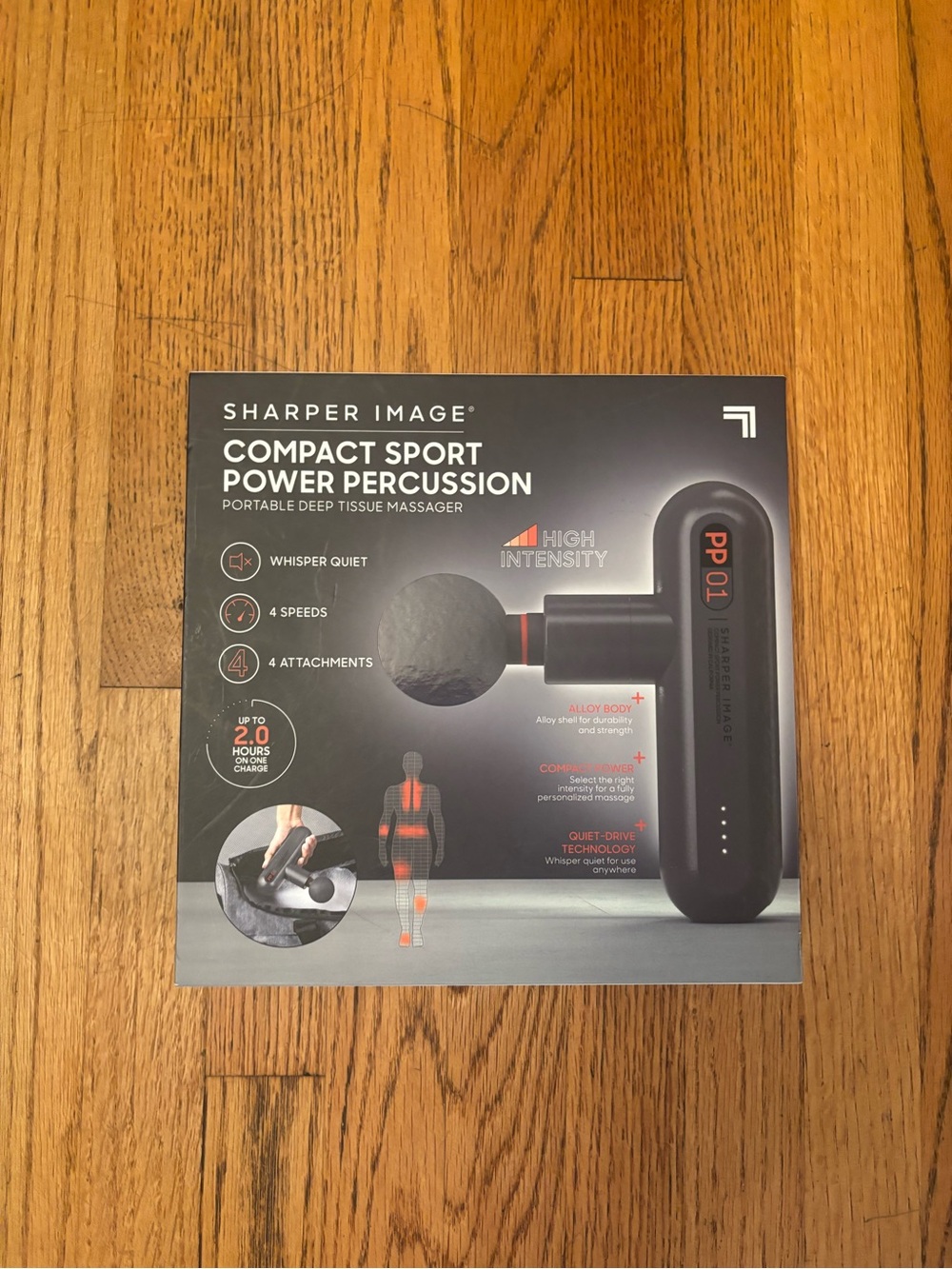 Sharper Image Compact Sport Percussion Portable Powerboost Deep Tissue Massager